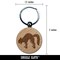 Scared Hissing Black Cat Halloween Engraved Wood Round Keychain Tag Charm